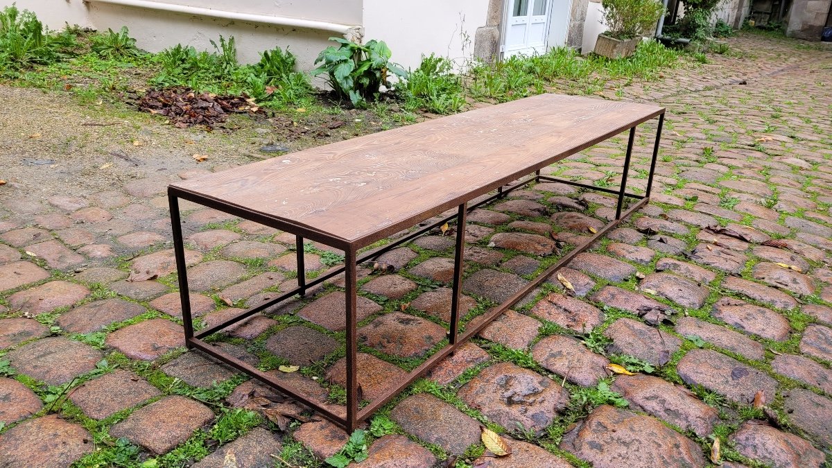 Iron And Chestnut Coffee Table-photo-2