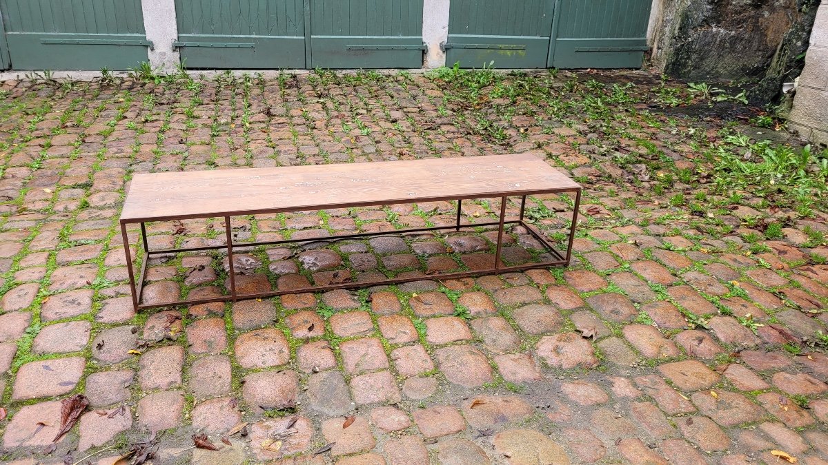 Iron And Chestnut Coffee Table