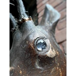 Wooden Deer Head From The Black Forest