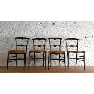 Napoleon III Black Flying Chairs (set Of 4)