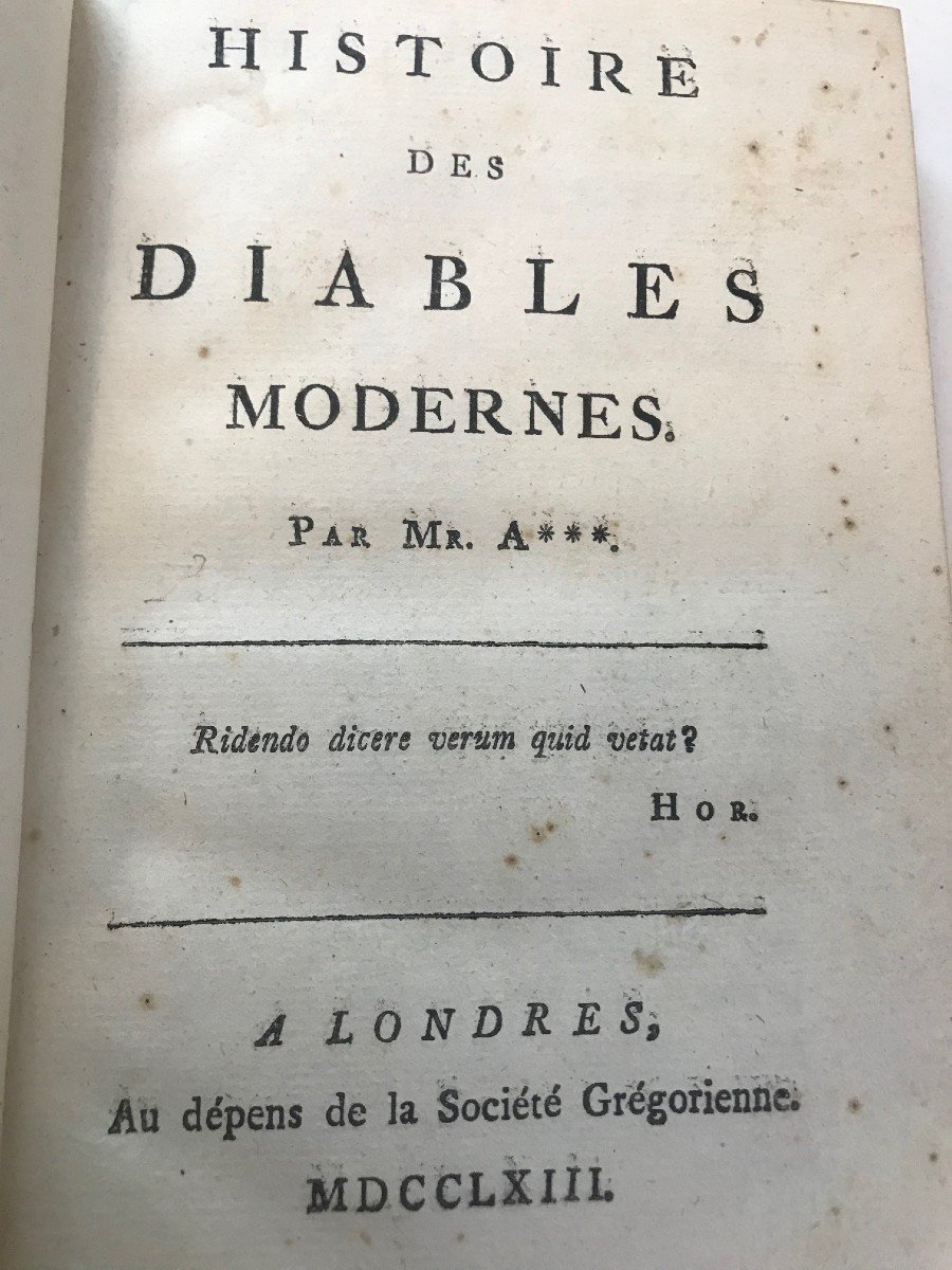 Histoire Des Diables Modernes - 1763 - à Londres