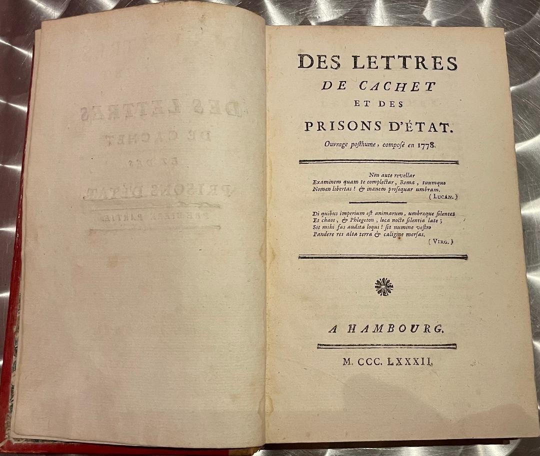 Mirabeau - "letters Of Cachet...." - 1782