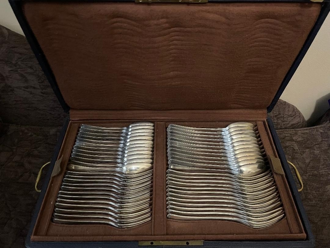 86-piece Tetard Frères Cutlery Set - 1930 - Minerva Silver - Export Tunis-photo-2