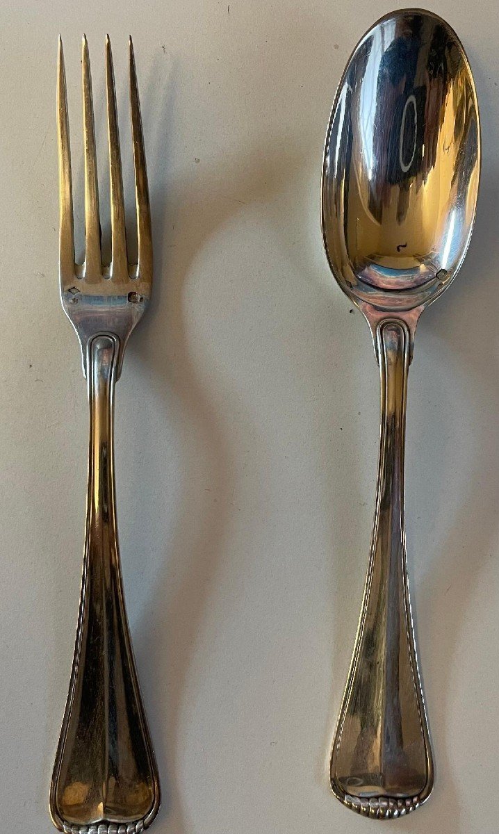 86-piece Tetard Frères Cutlery Set - 1930 - Minerva Silver - Export Tunis-photo-3