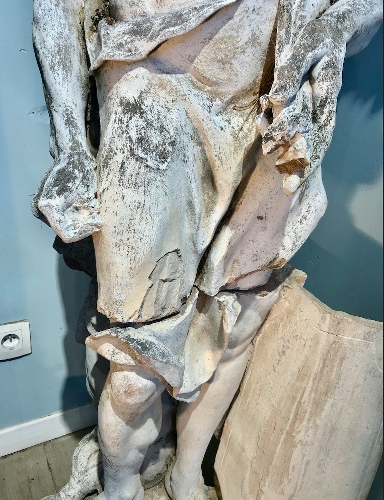 Terracotta Statue Representing Vulcan - 18th Century - 145cm-photo-3