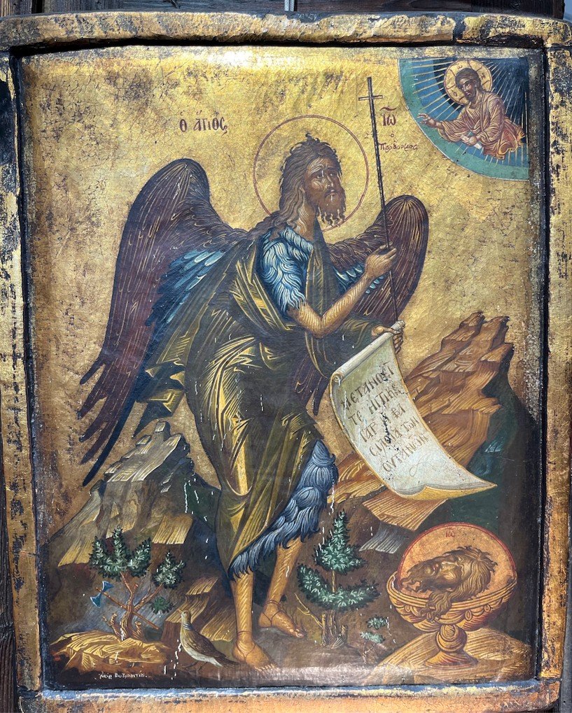 Large Greek Icon - Saint John The Baptist - The Angel Of The Desert