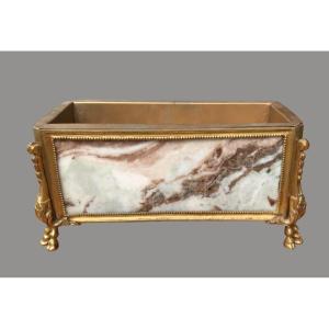 Planter In Gilt Bronze And Marble-napoleon III