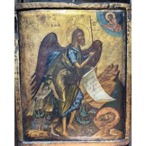 Large Greek Icon - Saint John The Baptist - The Angel Of The Desert