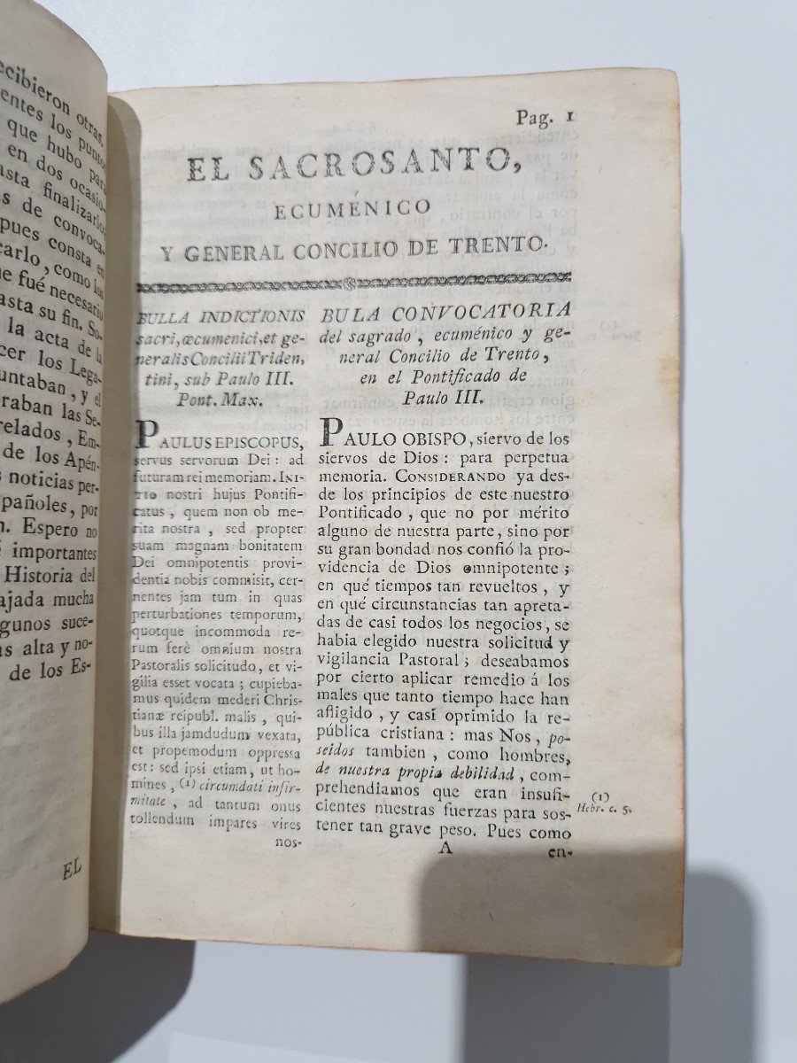 Livre Religieux Antique Sur Le Concile De Trente 1787, Espagne-photo-2