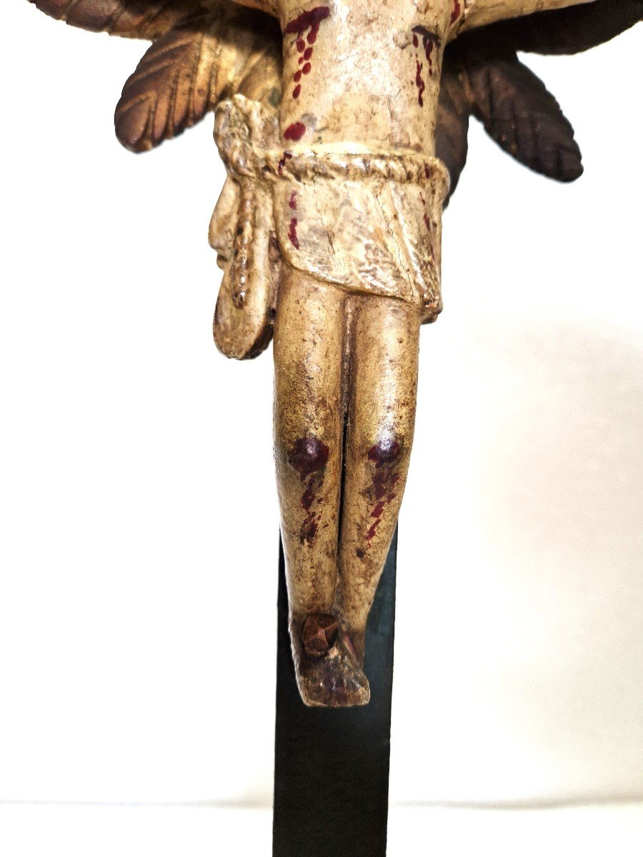 Late 18th Century Indo-portuguese Folk Crucifix, Suffering Christ With Wounds-photo-7