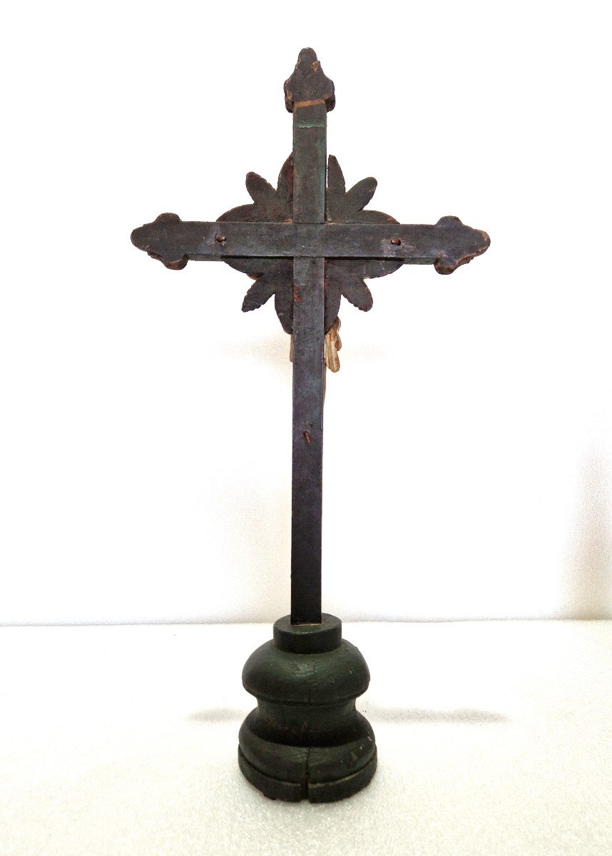 Late 18th Century Indo-portuguese Folk Crucifix, Suffering Christ With Wounds-photo-8