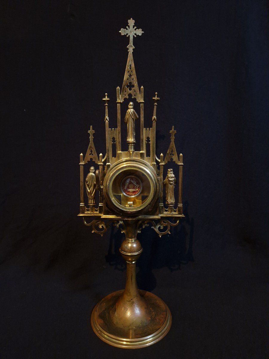 Antique Monstrance Reliquary 5 Relic St Ursula Benedict Conrad Irmengard Aloysiu-photo-4