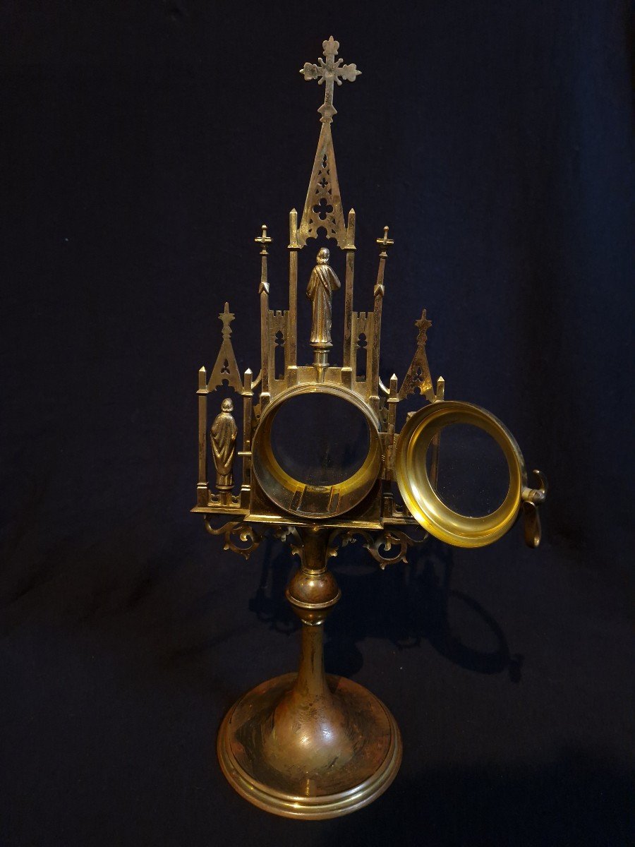 Antique Monstrance Reliquary 5 Relic St Ursula Benedict Conrad Irmengard Aloysiu-photo-1