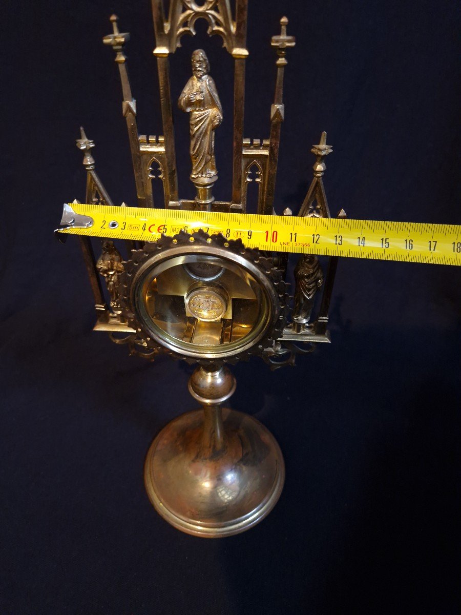 Antique Monstrance Reliquary 5 Relic St Ursula Benedict Conrad Irmengard Aloysiu-photo-3