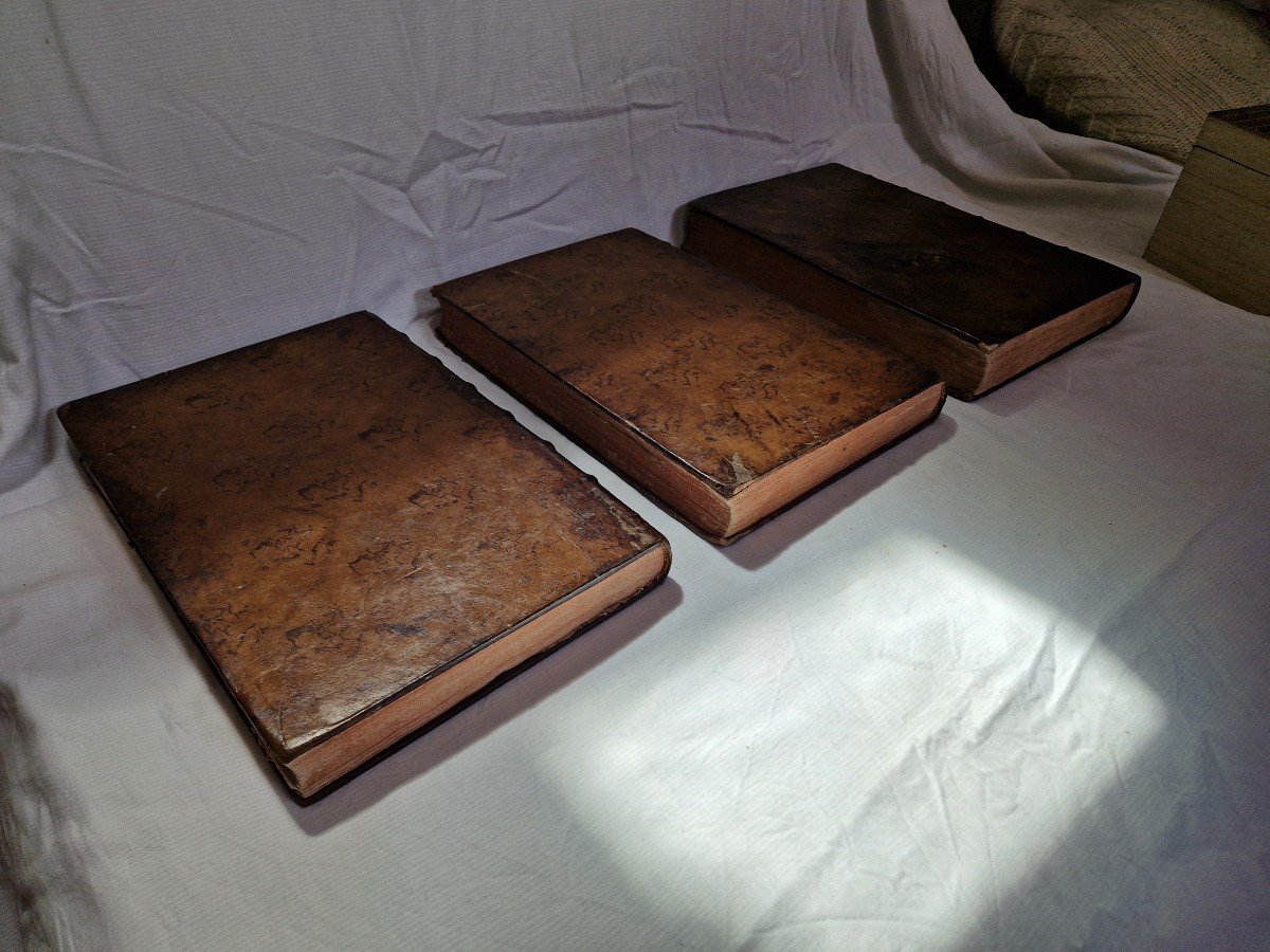 Lot De 3 Grands Livres De Théologie Anciens, état Exquis, 1773, Italie-photo-8