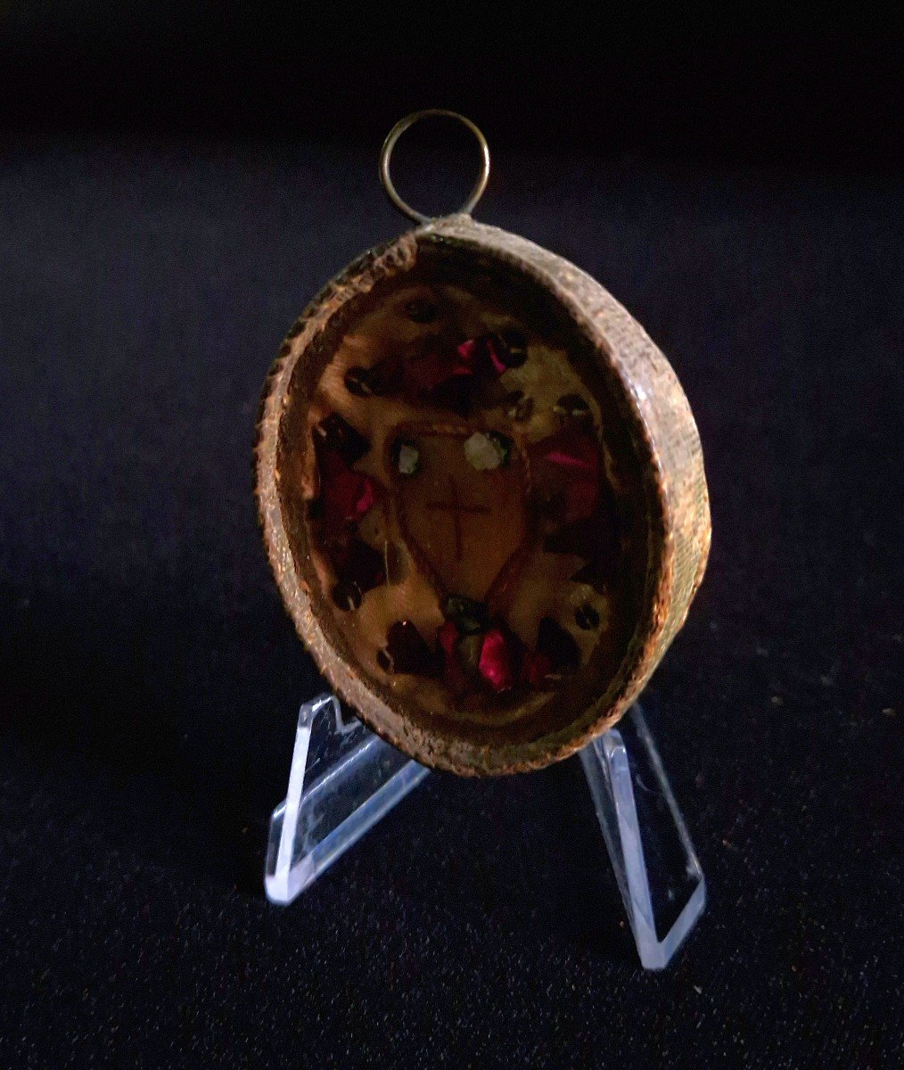 Antique Reliquary Agnus Dei Easter Wax Relic - Blessed By Pope, Convent Artifact-photo-3