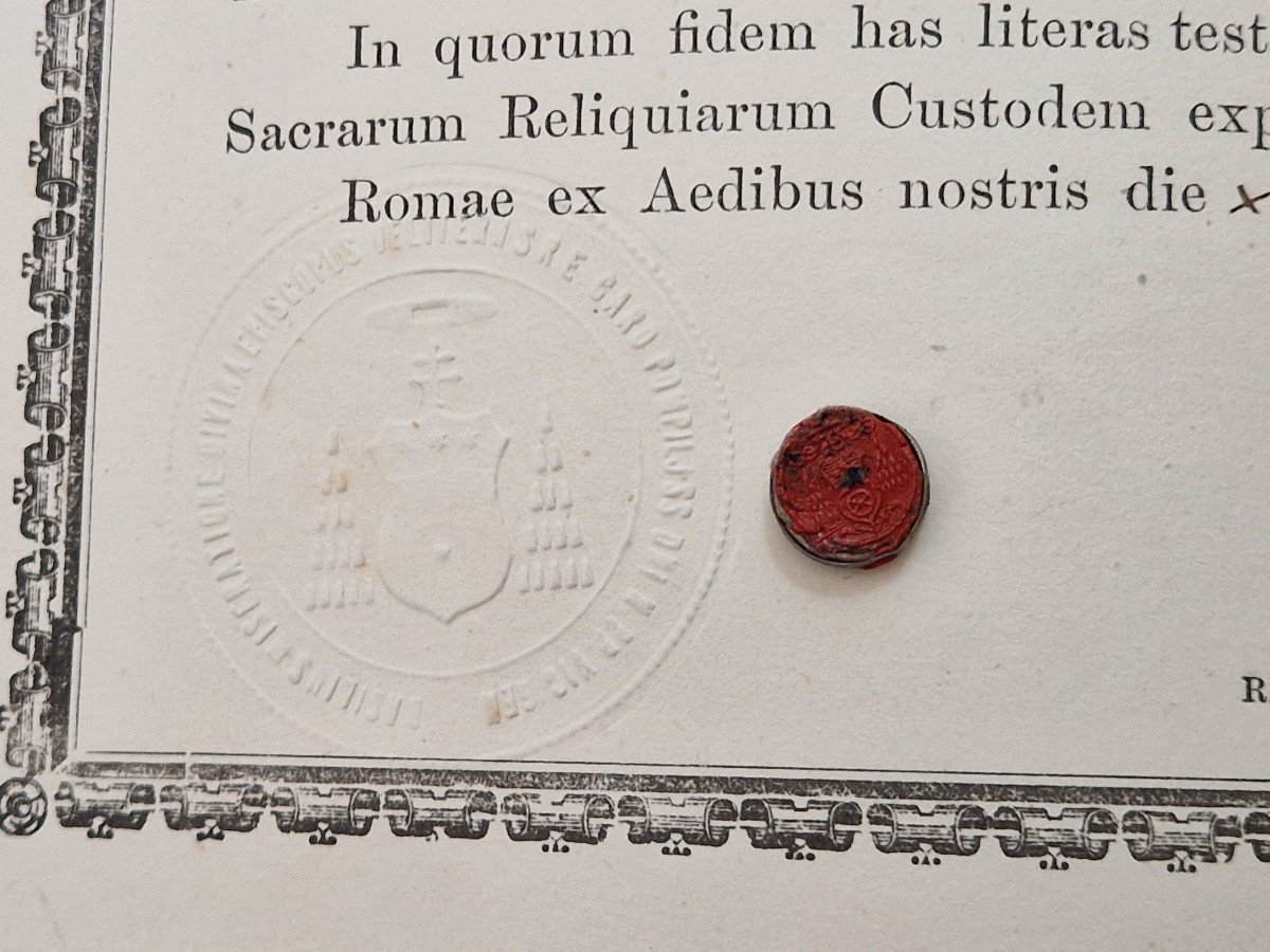 Reliquaire En Argent (ex Ossibus) Sainte Relique De Sainte Sabine Martyre + Document Coa-photo-3