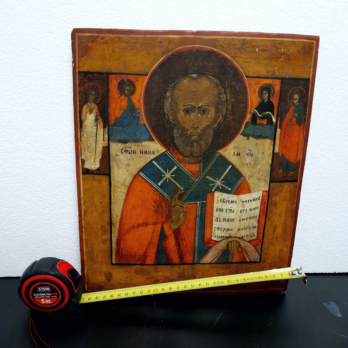 Icon Painting, Ordination Of St. Nicholas, Tempera On Wood, Russia 19th Century-photo-7