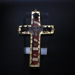 Reliquaire 1ère Classe Saintes Reliques Vraie Croix Dnjc, Bvm, S Joseph + Sceau De Cire