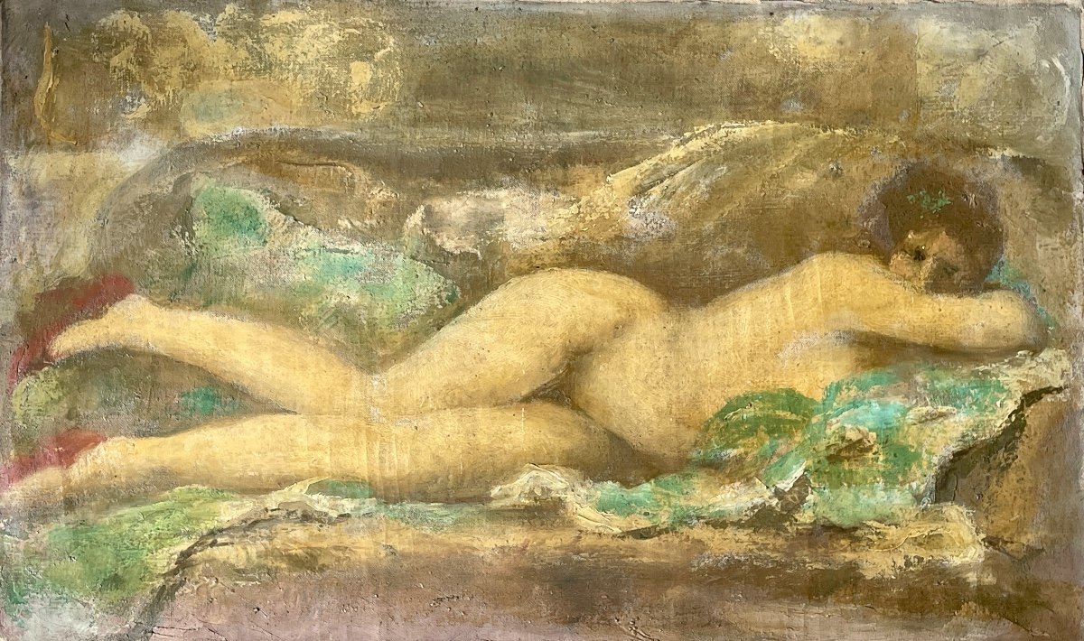 Henry Déziré - Female Nude With Red Shoes.