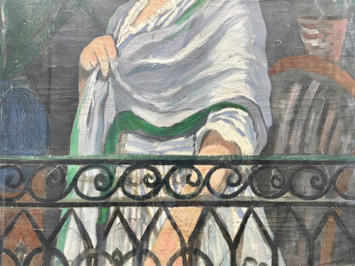 Henri Déziré - Elegant On The Balcony.-photo-4