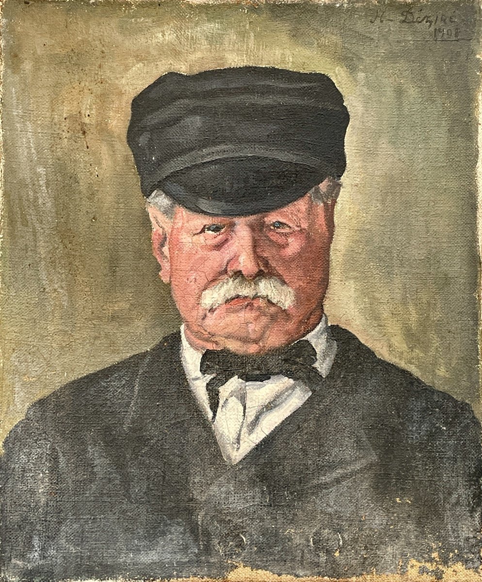 Henry Déziré - Portrait d'Homme à La Casquette. 