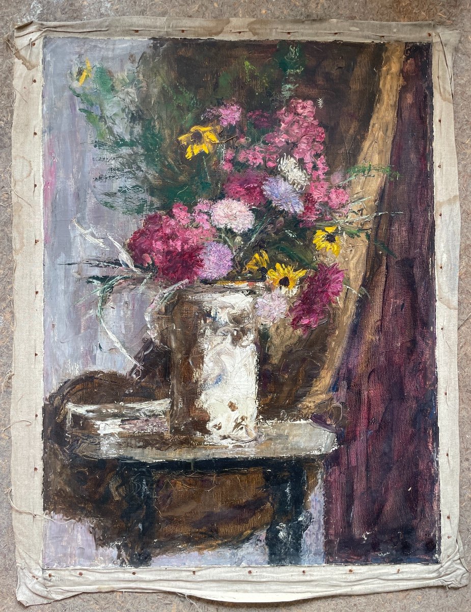 Henry Déziré - Vase Of Flowers.-photo-1