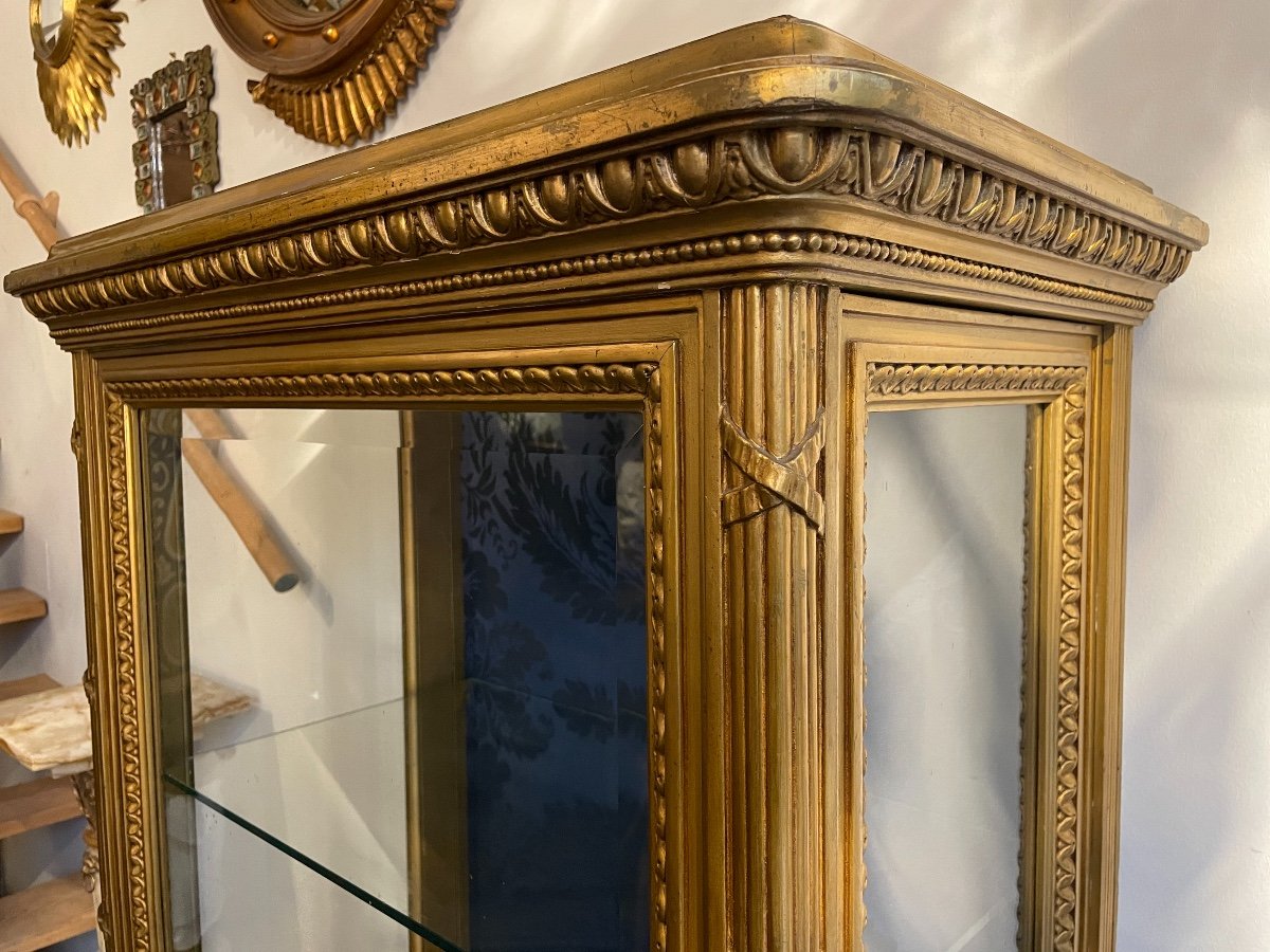 Vitrine De Présentation En Bois Doré, Style Louis XVI. -photo-2