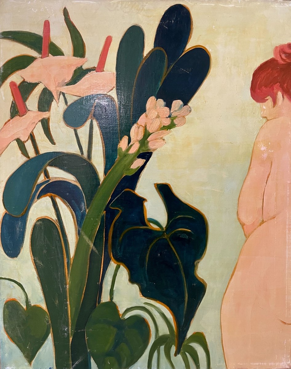 Jeanne Socquet - Female Nude With Flowers.