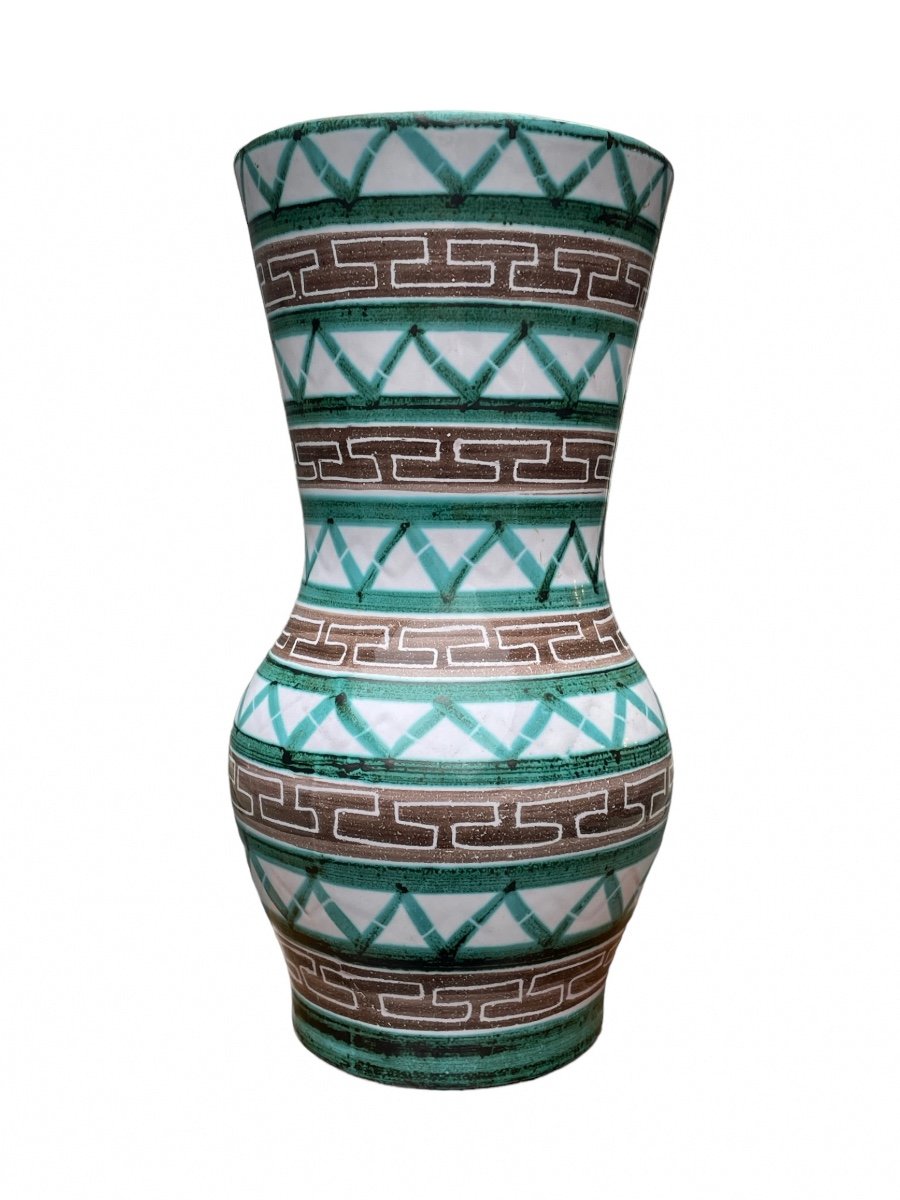 Robert Picault - Baluster Vase With Long Flared Neck - H.30 Cm.