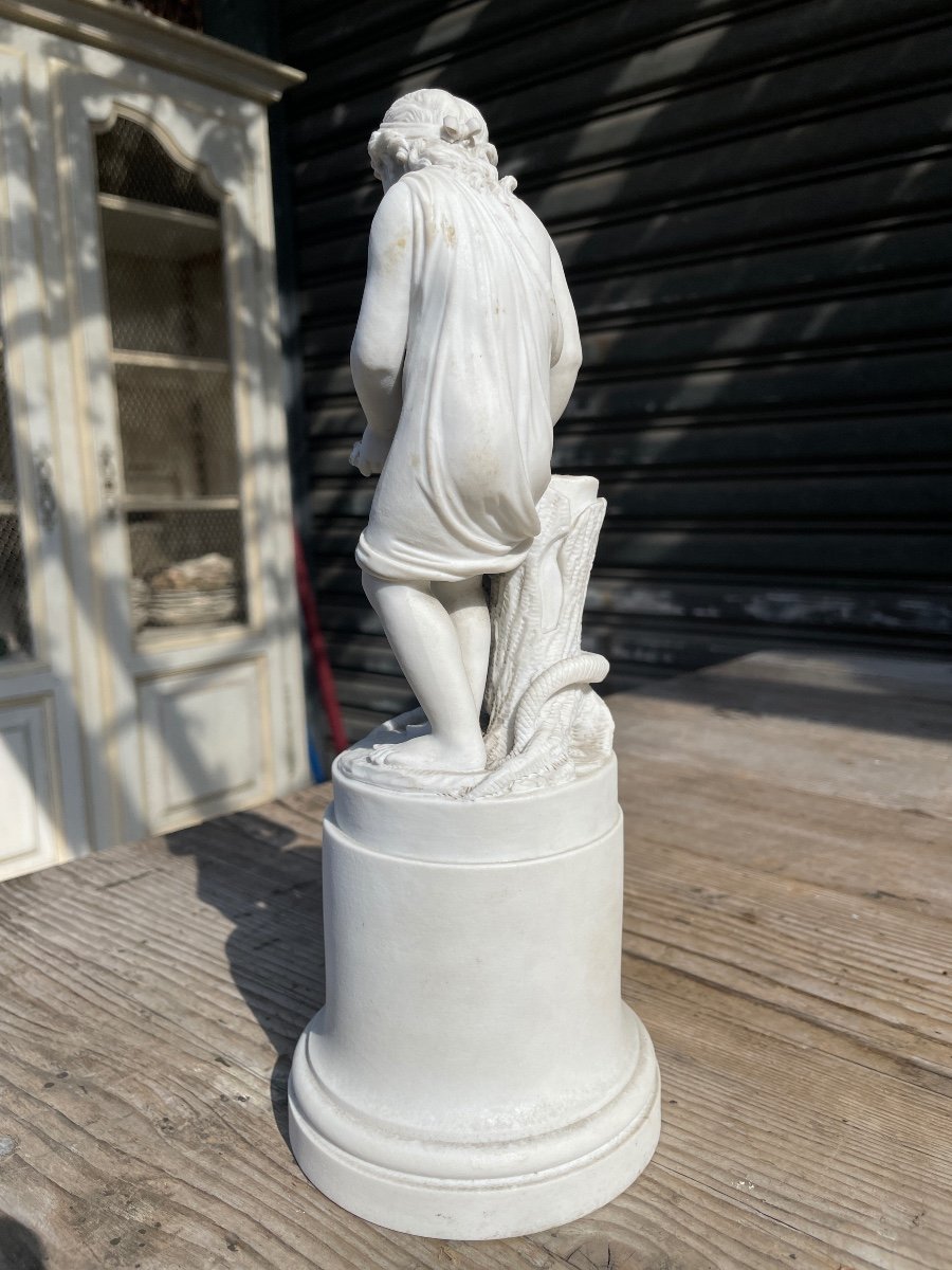 Biscuit Subject In The Taste Of Sèvre - Young Girl With A Snake - Top. : 28 Cm - Perfect Condition.-photo-4