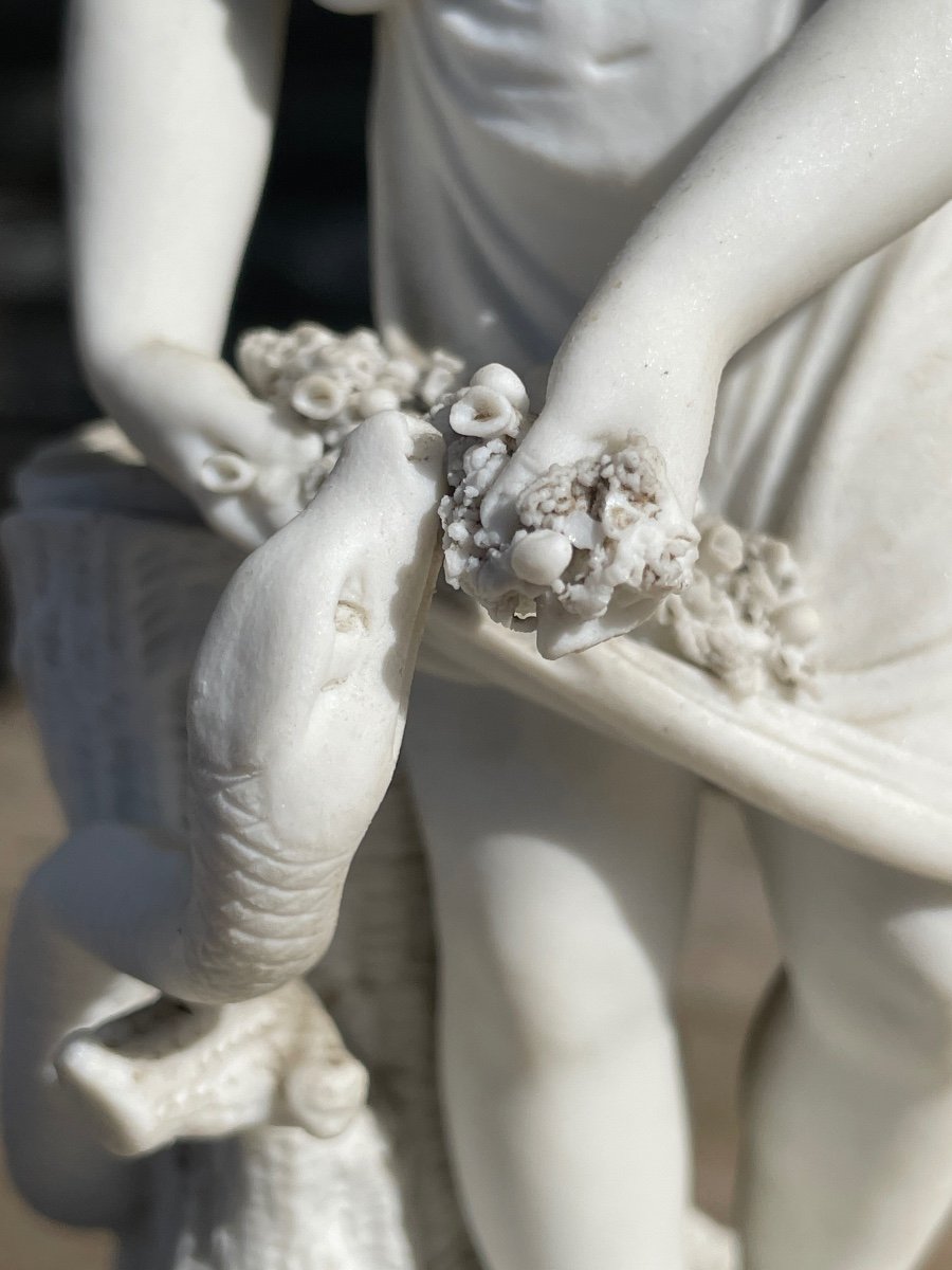 Biscuit Subject In The Taste Of Sèvre - Young Girl With A Snake - Top. : 28 Cm - Perfect Condition.-photo-5