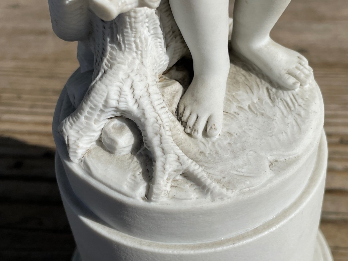 Biscuit Subject In The Taste Of Sèvre - Young Girl With A Snake - Top. : 28 Cm - Perfect Condition.-photo-6