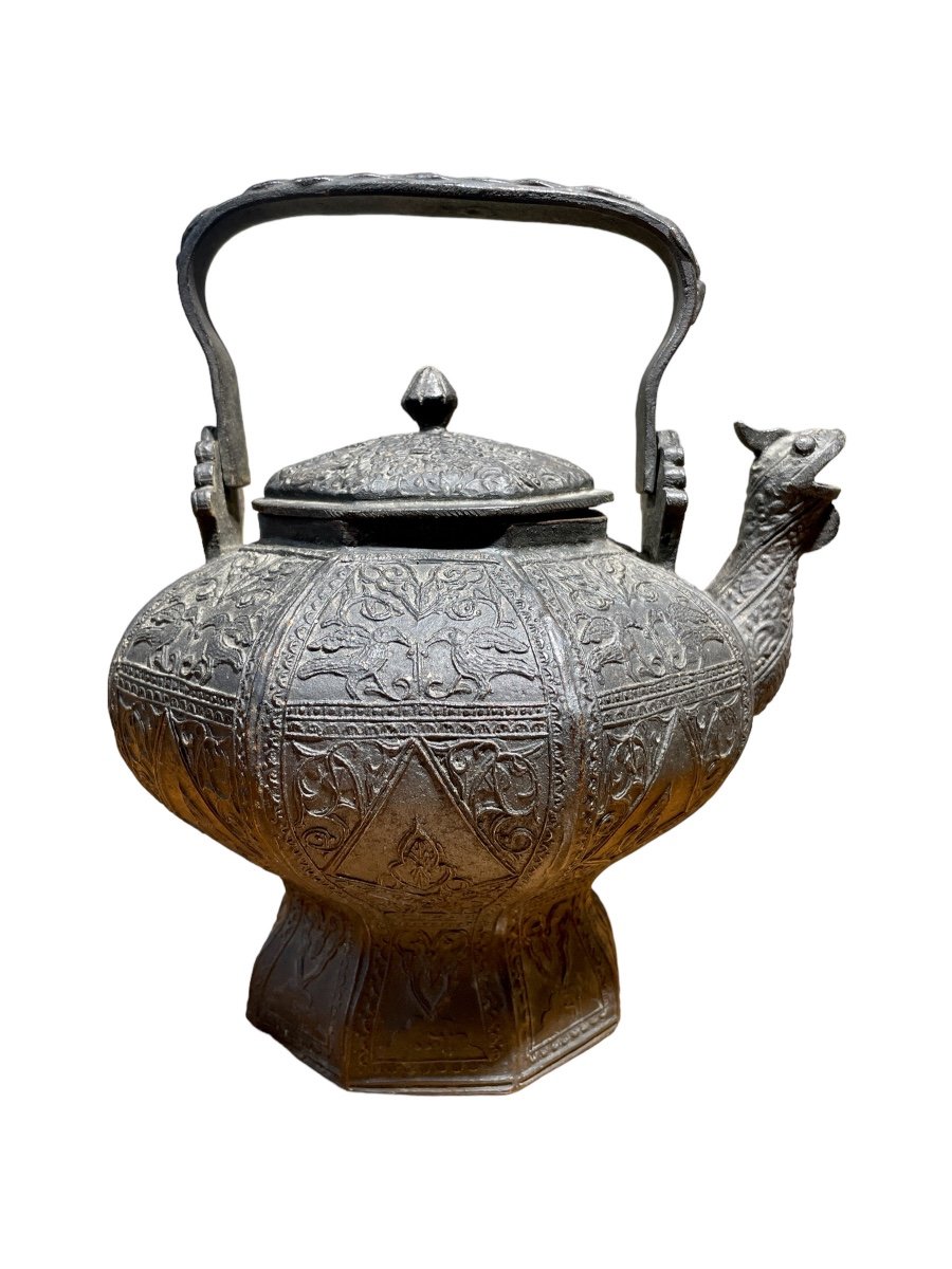 China For The Ottoman Market - Bronze Teapot With Black Patina - High. : 23 Cm. 