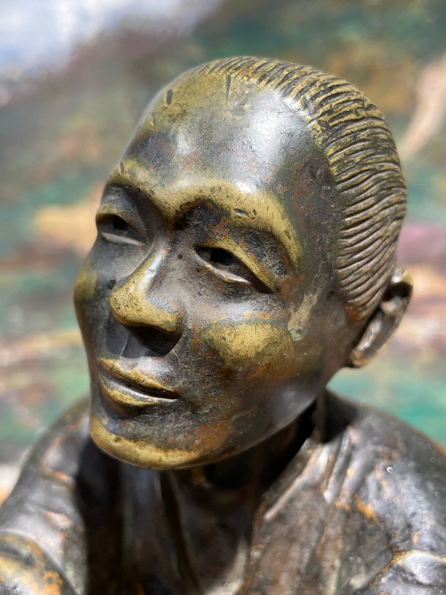 Indochina - Bronze Subject With Brown Patina, C. 1930 - High. : 21 Cm. -photo-6