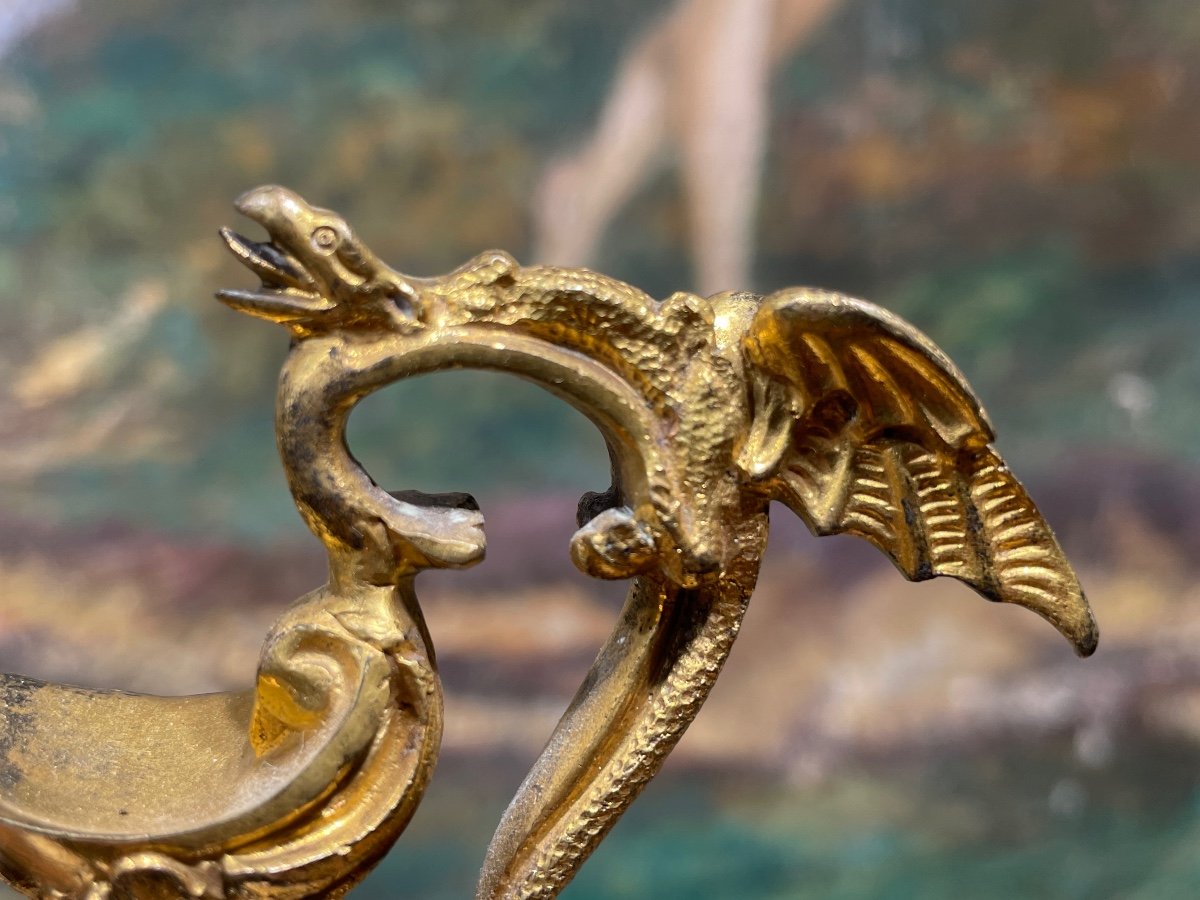 Paire D’aiguières Napoléon III, Porcelaine Et Bronze Doré - Haut. : 22 Cm -photo-3