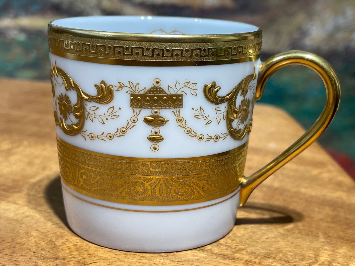 Haviland - Collection Imperator - Suite De Six Tasses Litron Et Leurs Soucoupe - Parfait état. -photo-2