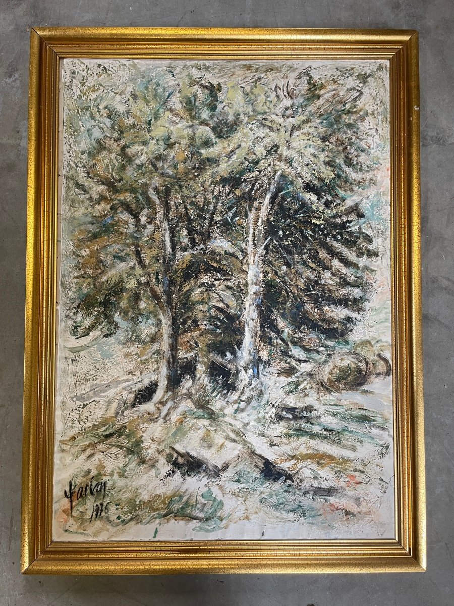 Francisco Arias - The Trees, Oil On Canvas, Framed - H.: 100 Cm. -photo-2