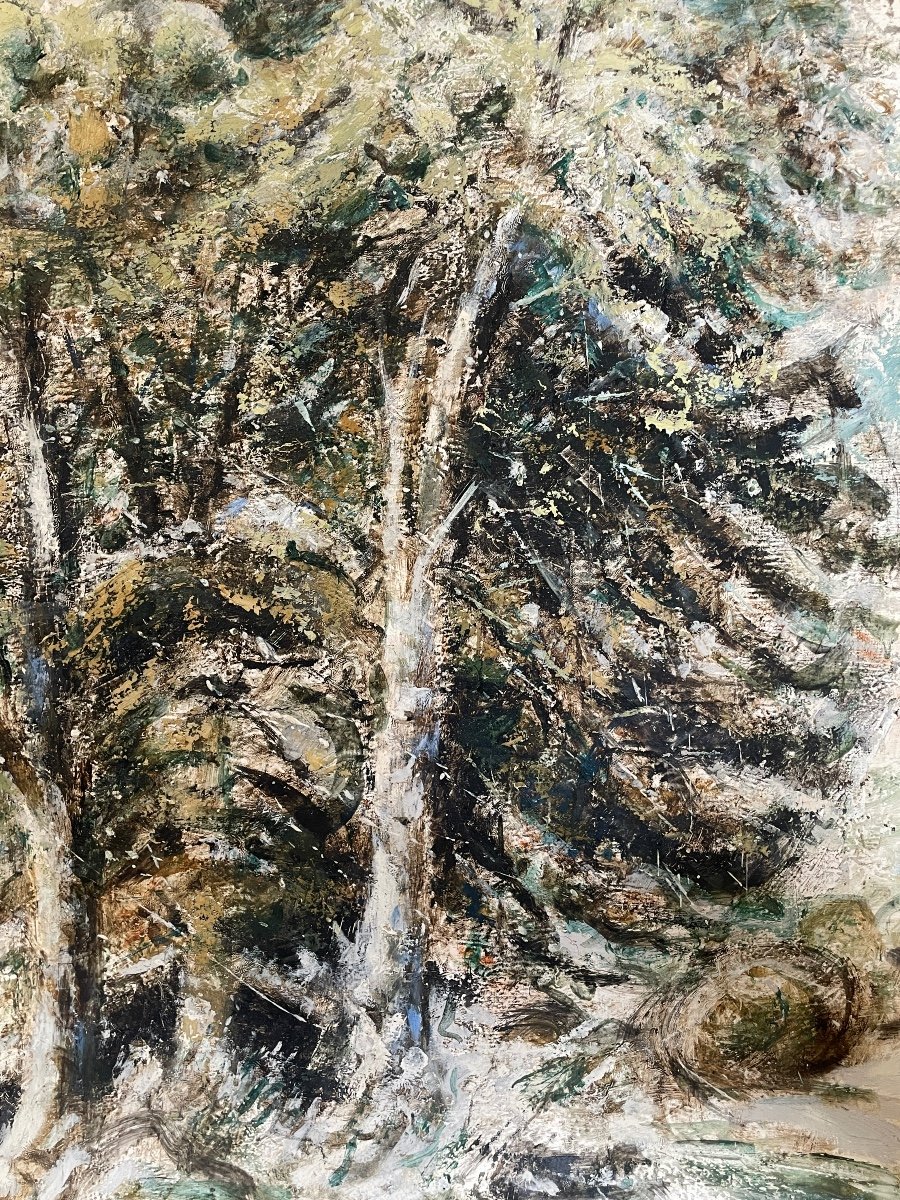 Francisco Arias - The Trees, Oil On Canvas, Framed - H.: 100 Cm. -photo-3