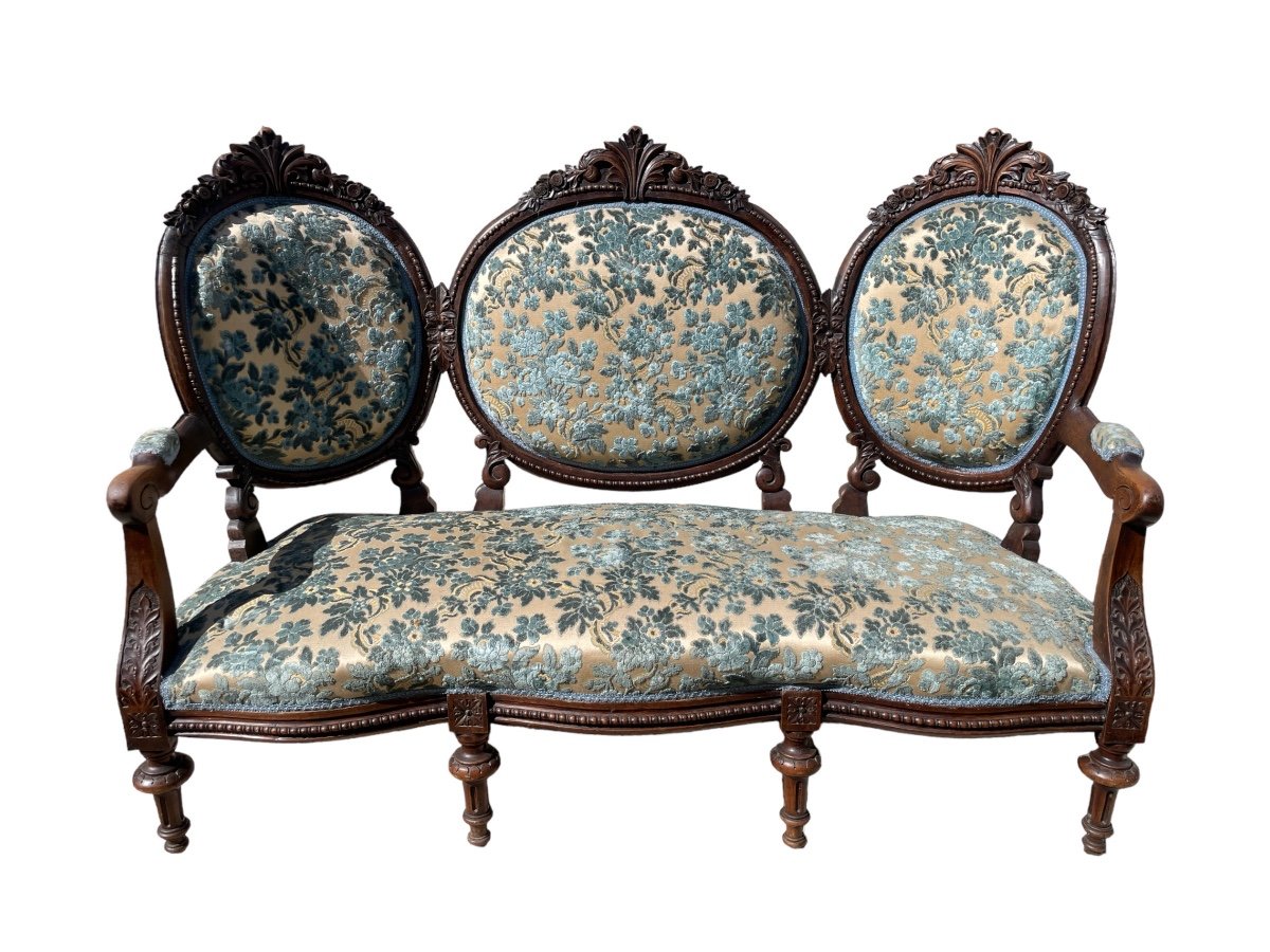 Napoleon III Salon Richly Carved - 13 Seats. -photo-4