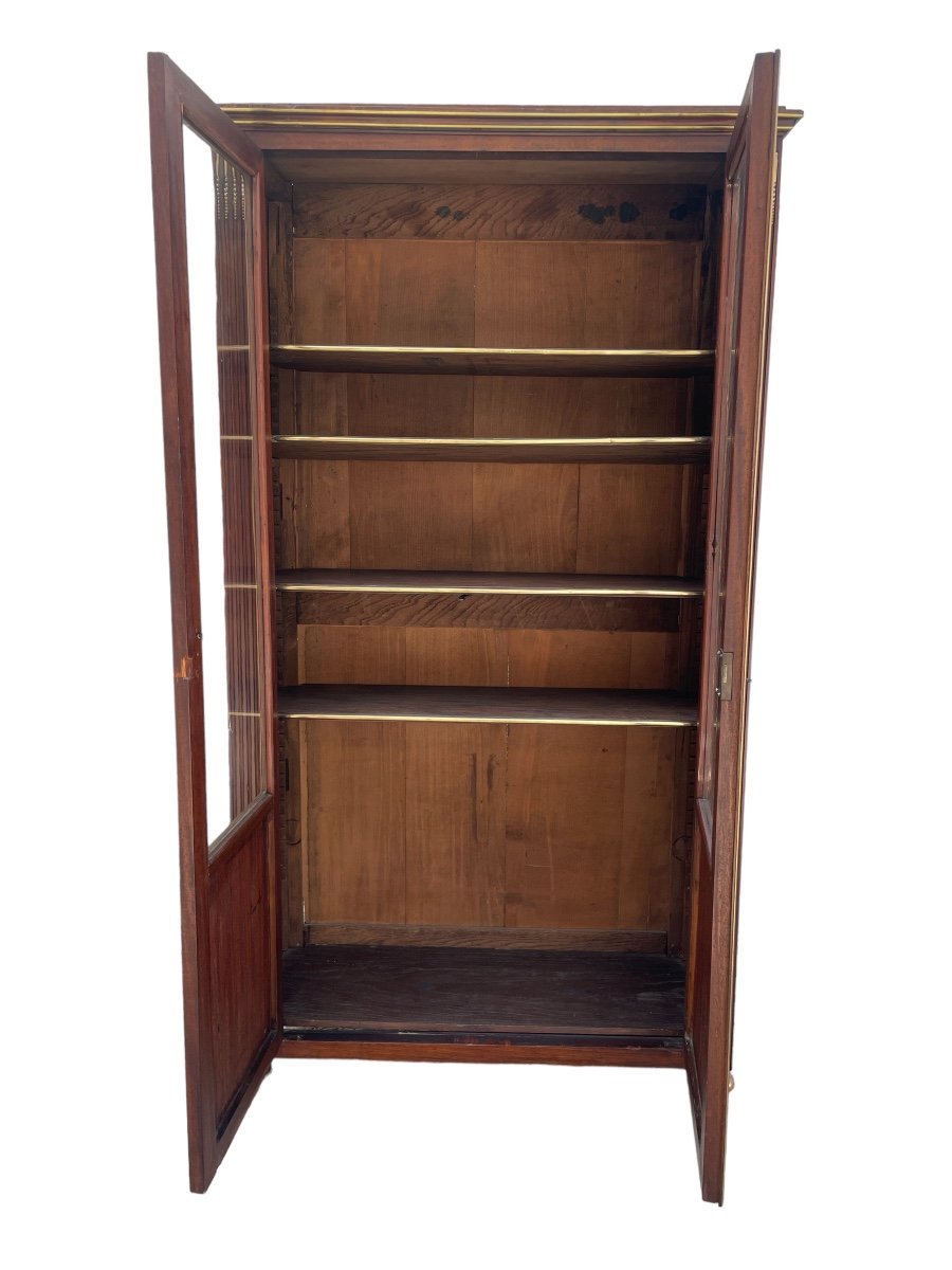 Louis XVI Style Mahogany Bookcase - High. : 173.5 Cm. -photo-2