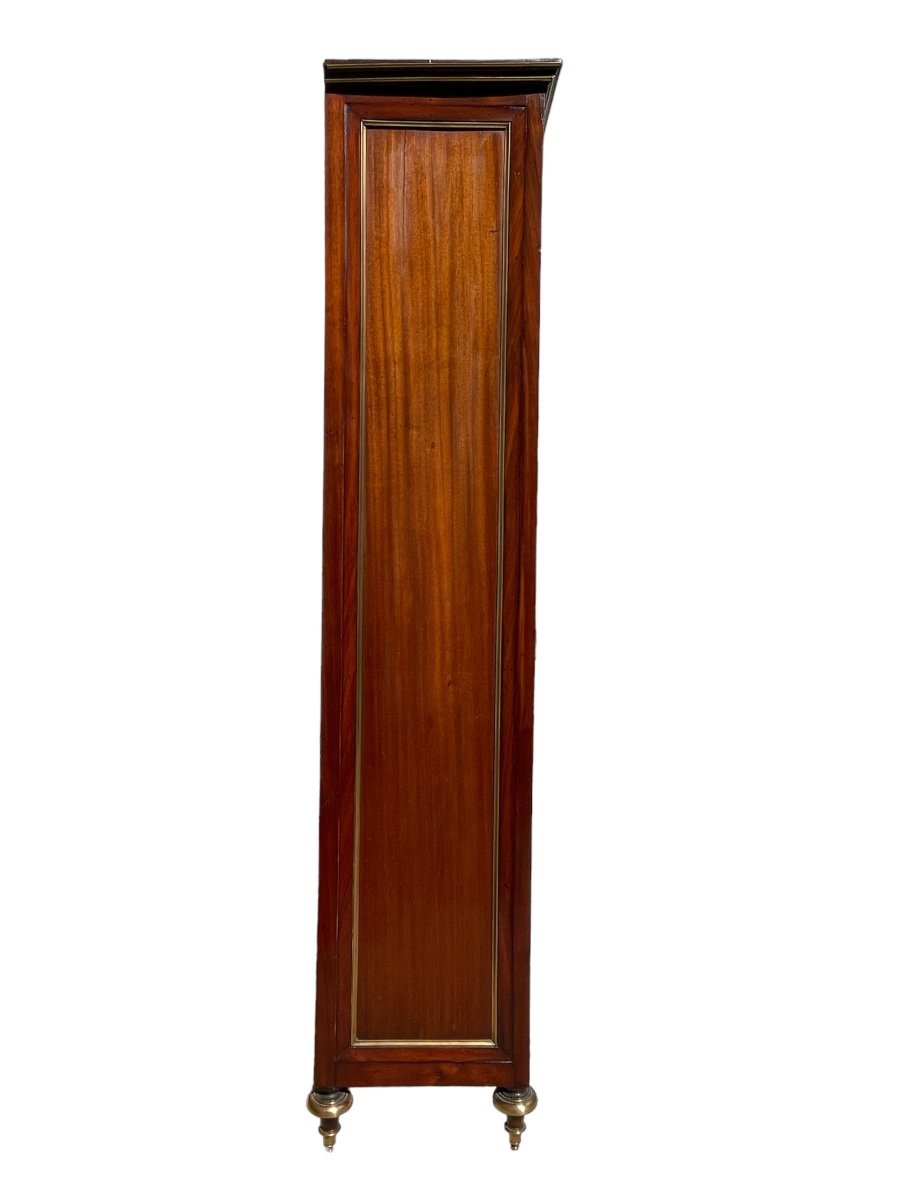 Louis XVI Style Mahogany Bookcase - High. : 173.5 Cm. -photo-2