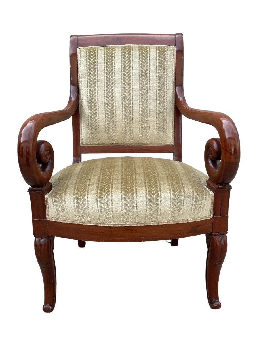 Paire De Fauteuils En Acajou, époque Louis-philippe - Larg. : 57 Cm. -photo-2