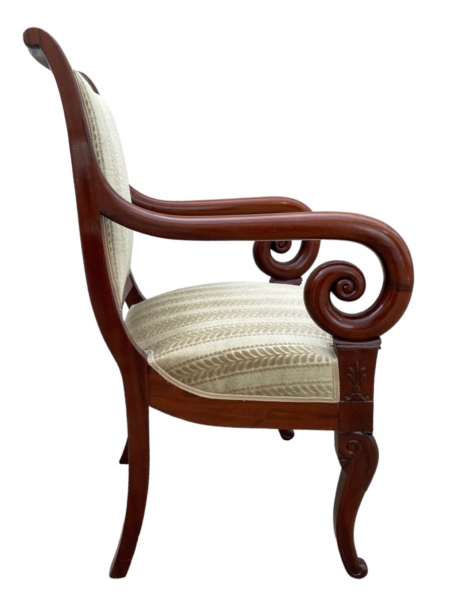 Paire De Fauteuils En Acajou, époque Louis-philippe - Larg. : 57 Cm. -photo-4