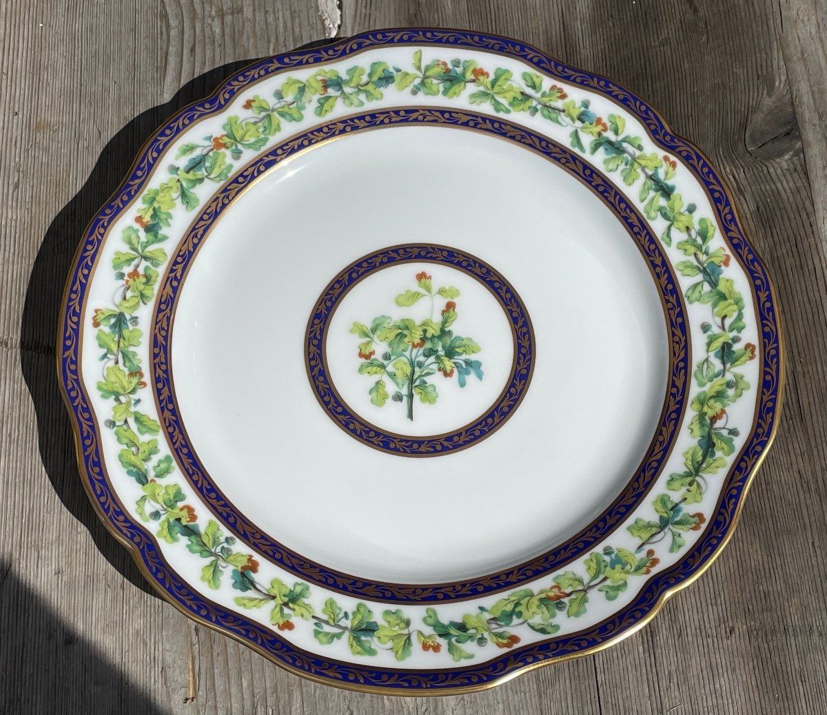 Puiforcat, Limoges Porcelain Service Part, “royal Oak” Model, 32 Pieces. -photo-3