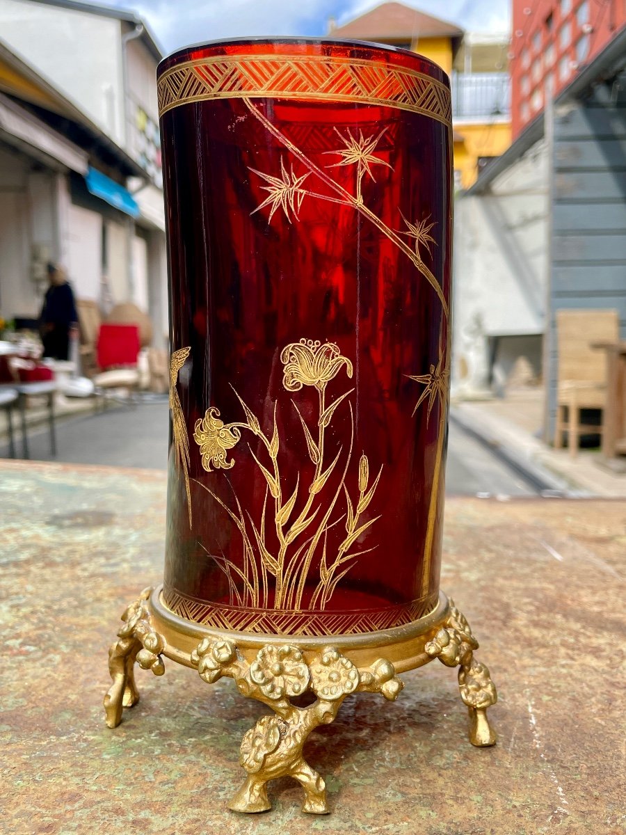 Baccarat - Pair Of Japanese-style Vases, Late 19th Century, Very Good Condition.  -photo-3