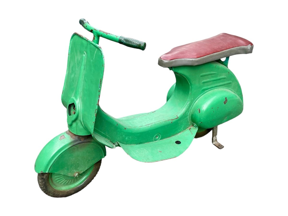 Polychrome Sheet Metal Vespa Scooter From Manègle, 1960s. 