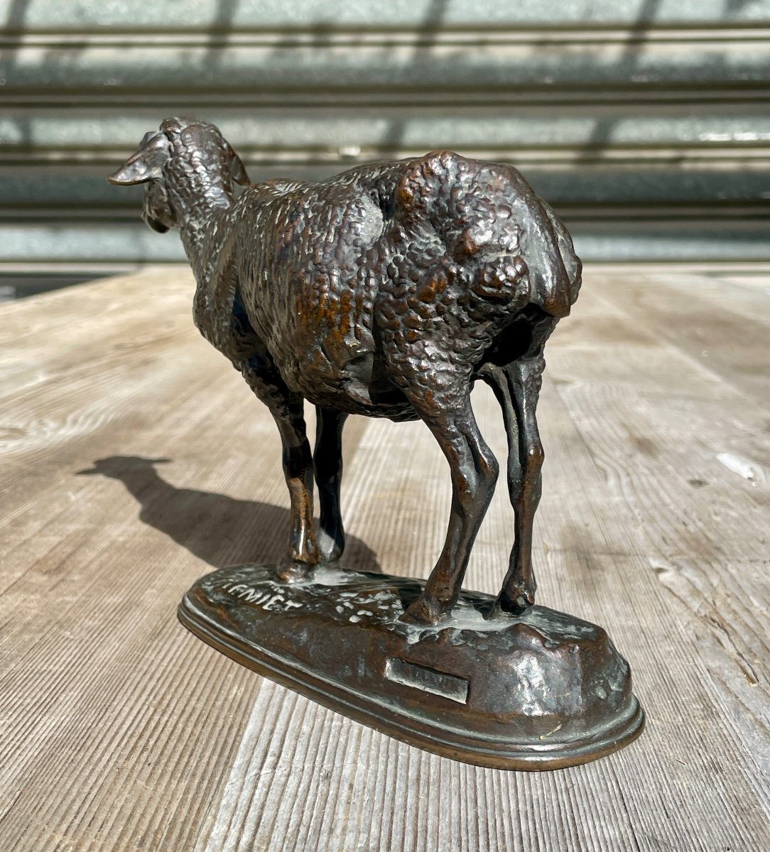 Emmanuel Frémiet - Bronze The Sheep - Width. 19.5 Cm.-photo-4