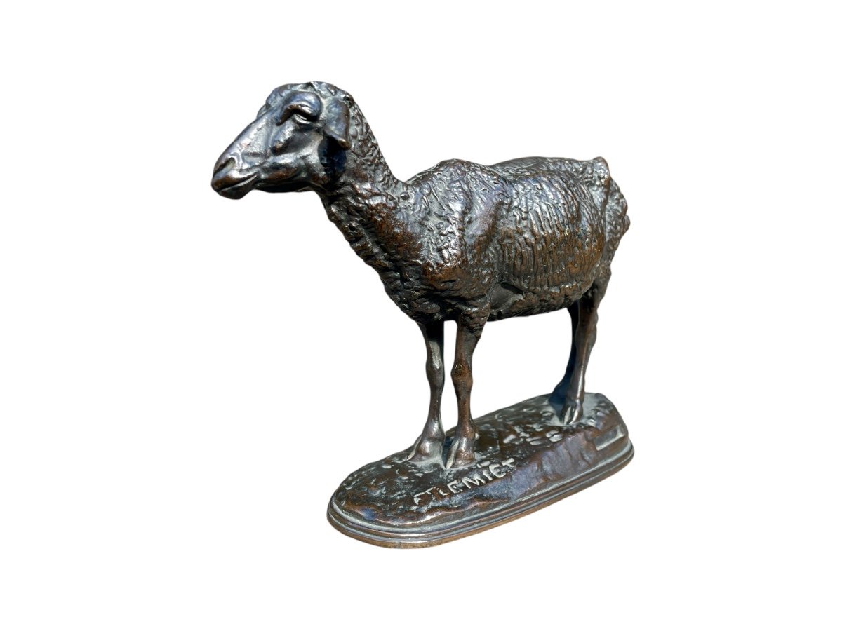 Emmanuel Frémiet - Bronze La Brebis - Larg. 19,5 Cm.