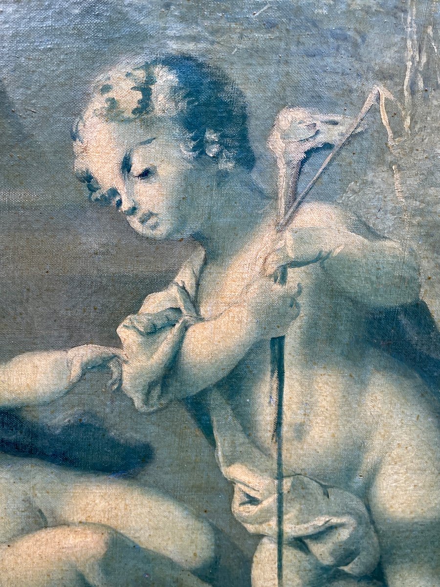 Piat-joseph Sauvage (1744-1818), Putti Playing, Oil On Canvas, - Width: 65.5 Cm. -photo-1